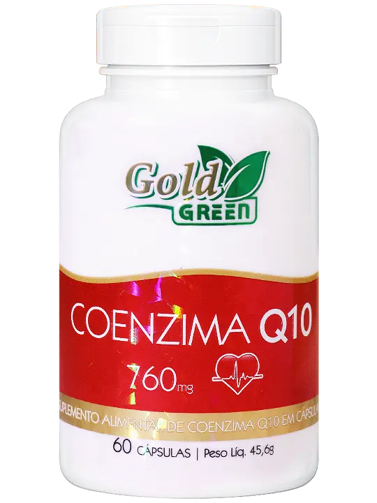Imagem Coenzima-Q10 da GOLD GREEN. Um suplemento alimentar acessível e de alta qualidade.